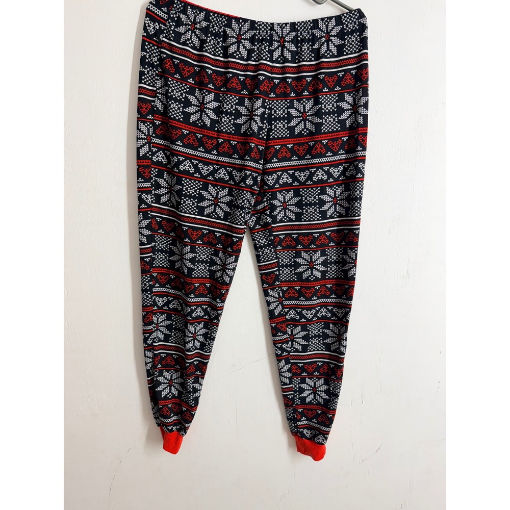 Secret Treasures Christmas Pajama Pants Small Fair Isle Snowflake Red Black S